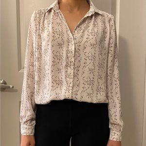 Button up blouse with small floral print